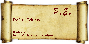 Polz Edvin névjegykártya